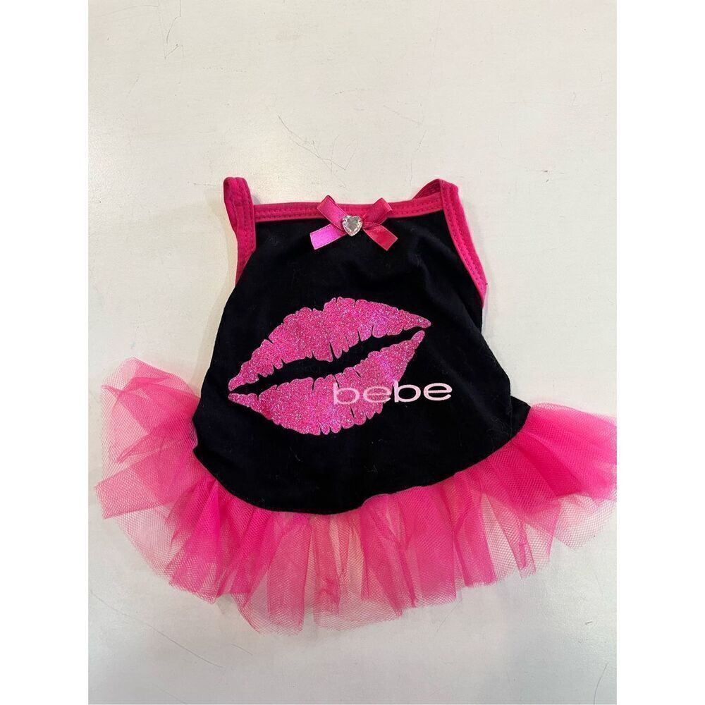 Dogs‎ Bebe Black Kiss Lips Punk TuTu Dress Size S